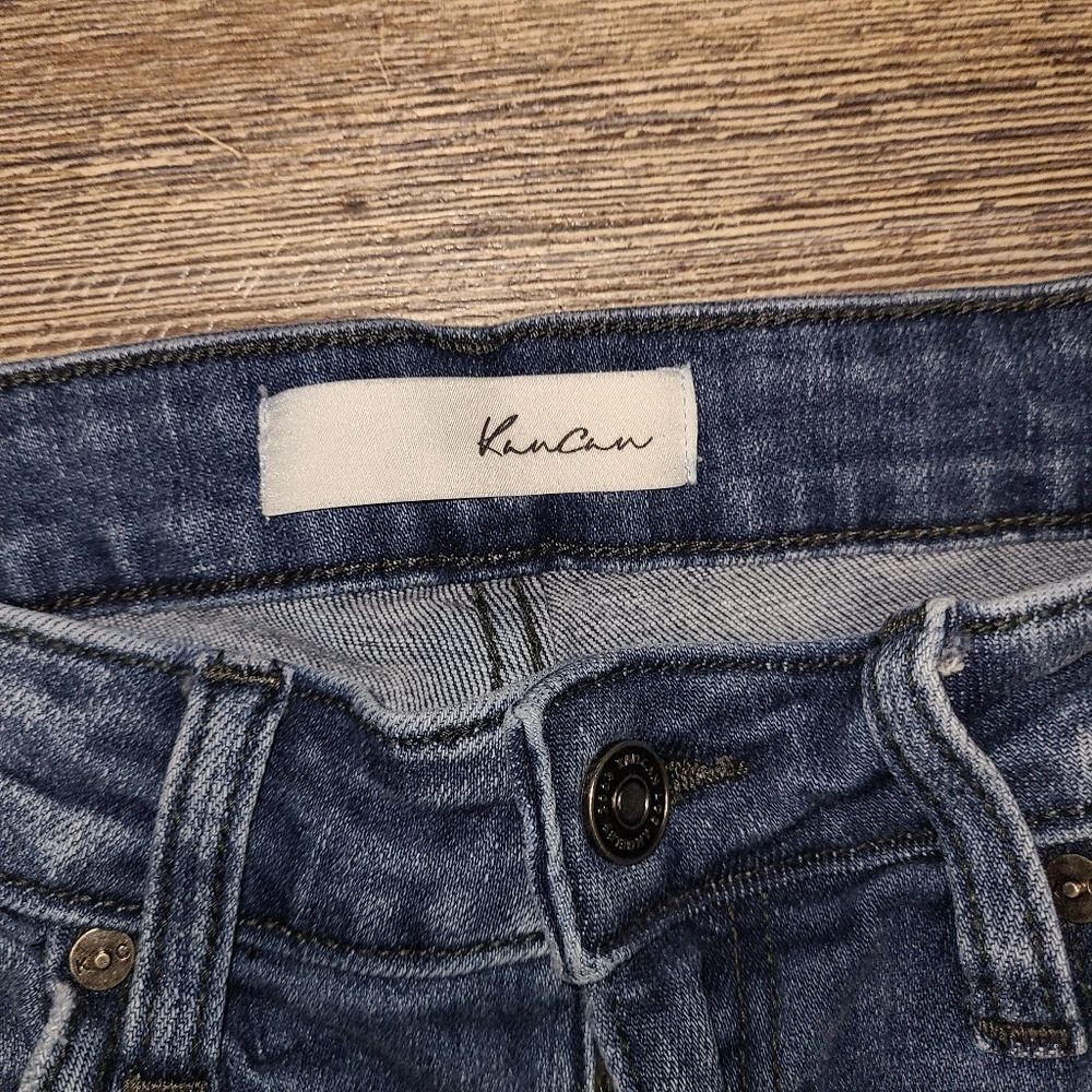 Kancan Two Tone Mid Rise Flare Leg Jeans - Picture 7 of 14
